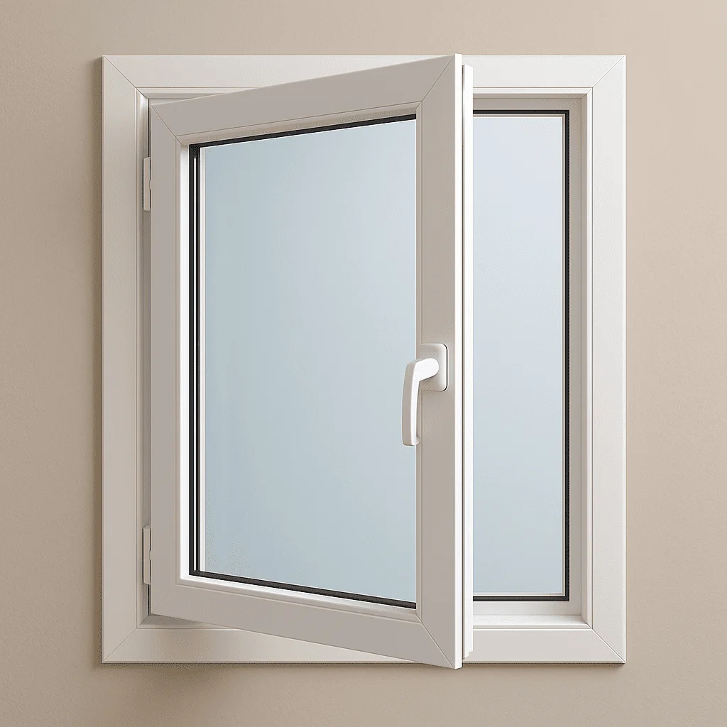 Ventana PVC Starwin demostrando alta resistencia y estanqueidad bajo condiciones de lluvia y viento simuladas