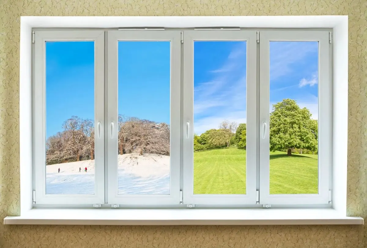 frio y lluvioso visto desde ventana termopanel