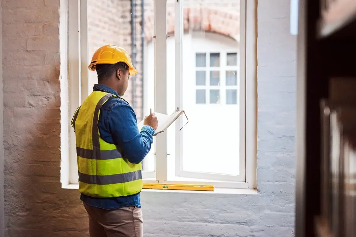 Profesional de Starwin PVC realizando una evaluación técnica detallada en una propiedad en Concepción para un proyecto de ventanas.